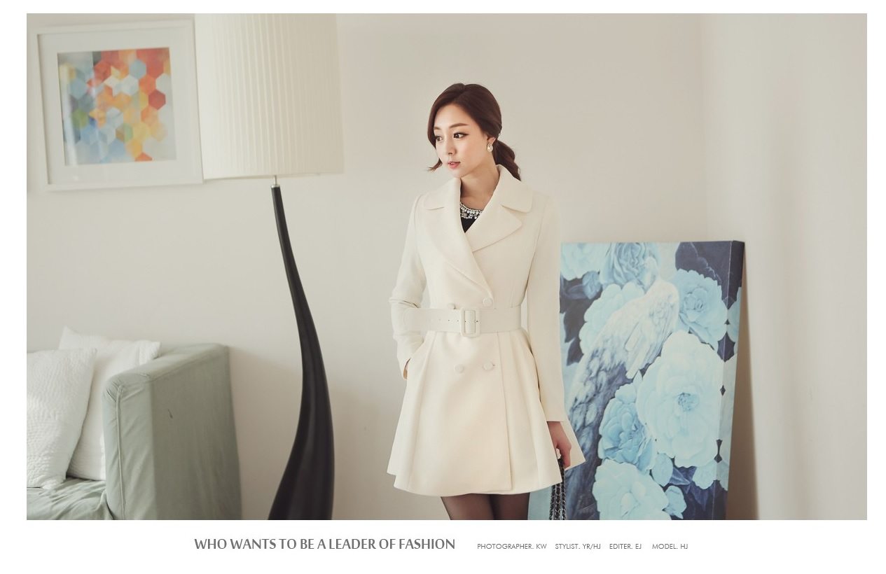 Lavender Flare Coat - Korean Lady Fashion Shop Malaysia