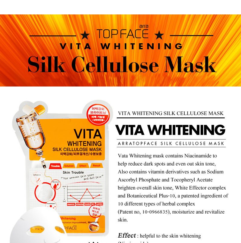 Topface Vita Whitening Silk Cellulose Mask – best korean mask store 