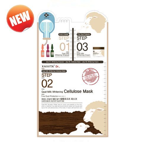 Xaivita 3-Step Goat Milk Whitening Cellulose Mask – Korean cosmetic 