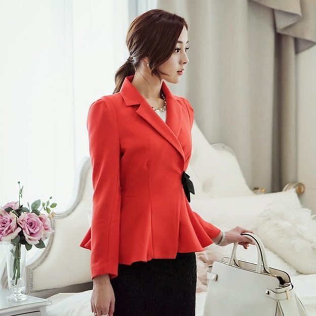 Wrap Ribbon Collar Jacket Korean fashion Online Store 