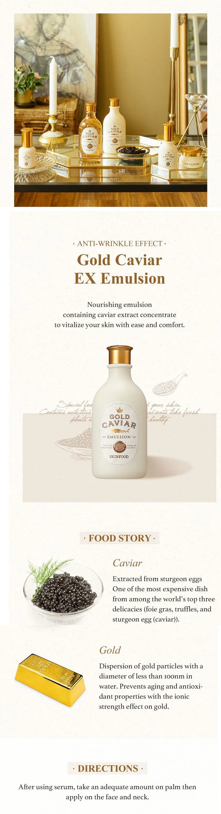 Skinfood Gold Caviar EX Emulsion korean skincare product online shop malaysia China hong kong1
