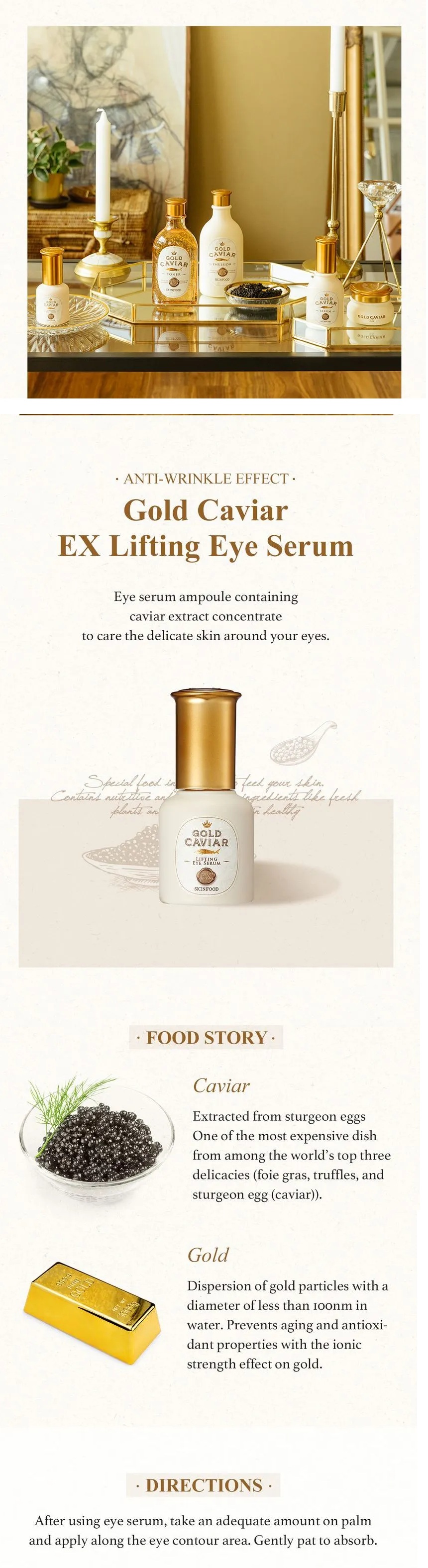 Skinfood Gold Caviar EX Lifting Eye Serum korean skincare product online shop malaysia China india1