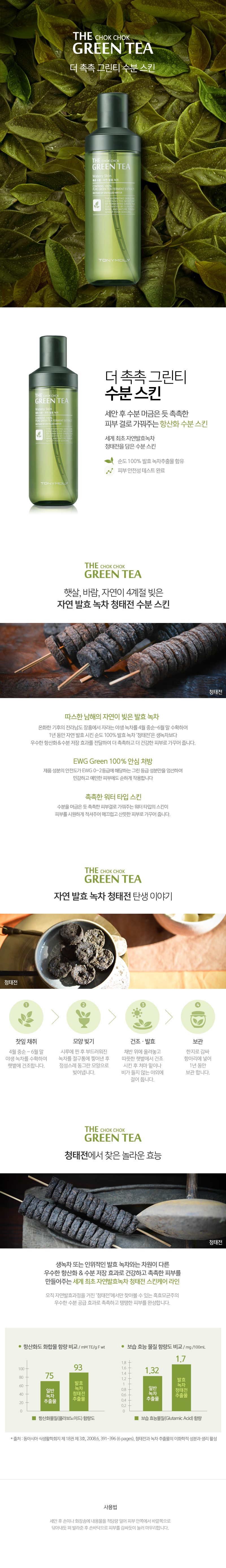 TONYMOLY The Chok Chok Green Tea Watery Skin 180ml malaysia singapore indonesia