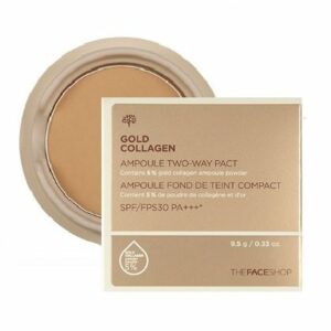 The Face Shop Gold Collagen Ampoule Two Way Pact SPF 30 PA+++ 9.5g [refill] korean cosmetic makeup product online shop malaysia thailand bhutan