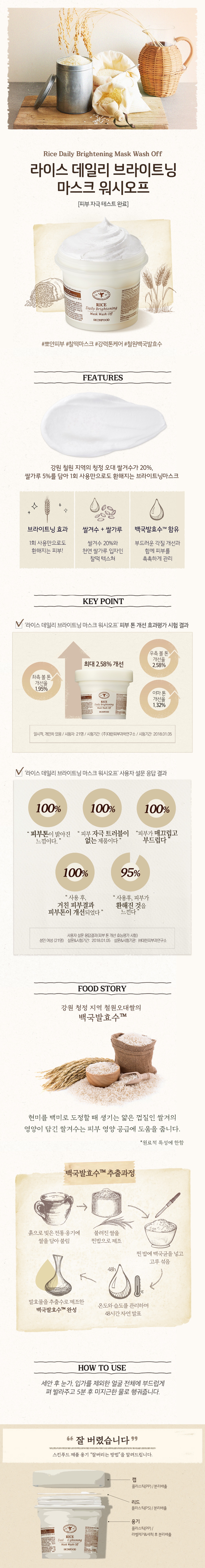 Skinfood Rice Daily Brightening Mask Wash Off korean skincare product online shop malaysia China india1