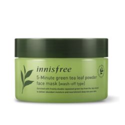 Innisfree 5 Minute Green Tea Leaf Powder Face 70g Mask korean cosmetic cleansing product online shop malaysia china usa