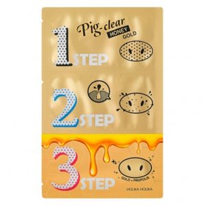 Holika Holika Pig Clear Honey Gold Black Head 3 Step Kits korean cosmetic skincare product online shop malaysia China Hong kong