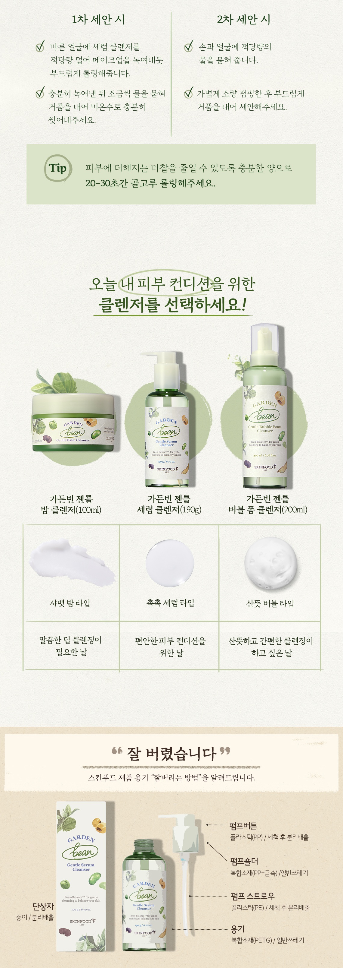 Skinfood Garden Bean Gentle Serum Cleanser korean skincare product online shop malaysia china macau2