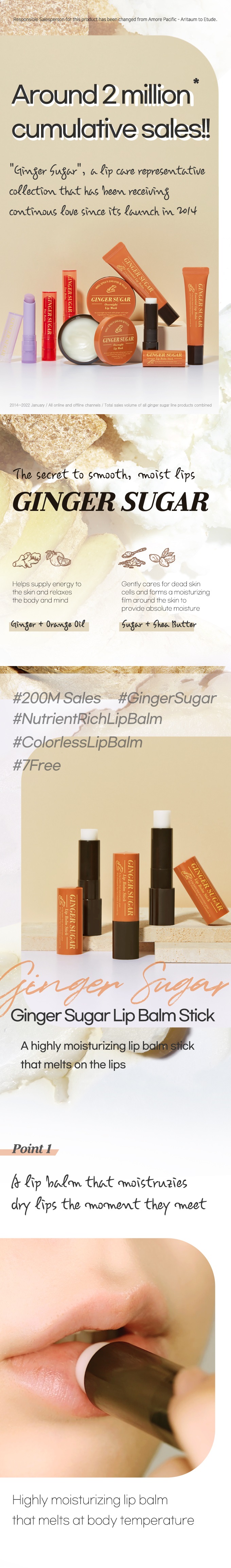 Etude House Ginger Sugar Lip Balm Stick korean skincare product online shop malaysia china poland1