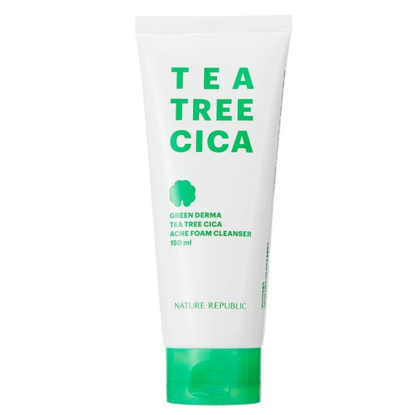 Nature Republic Green Derma Tea Tree Cica Acne Foam Cleanser korean skincare product online shop malaysia China india