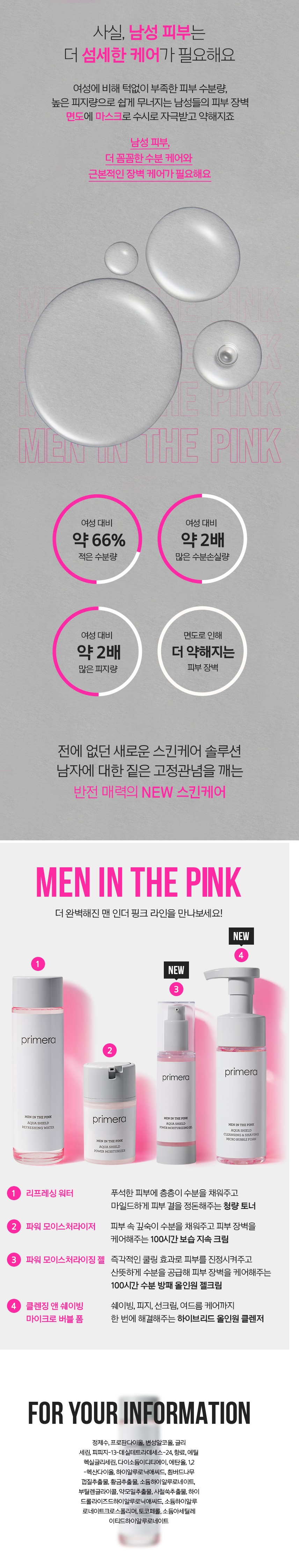 primera Men In The Pink Aqua Shield Refreshing Water korean skincare product online shop malaysia China india3