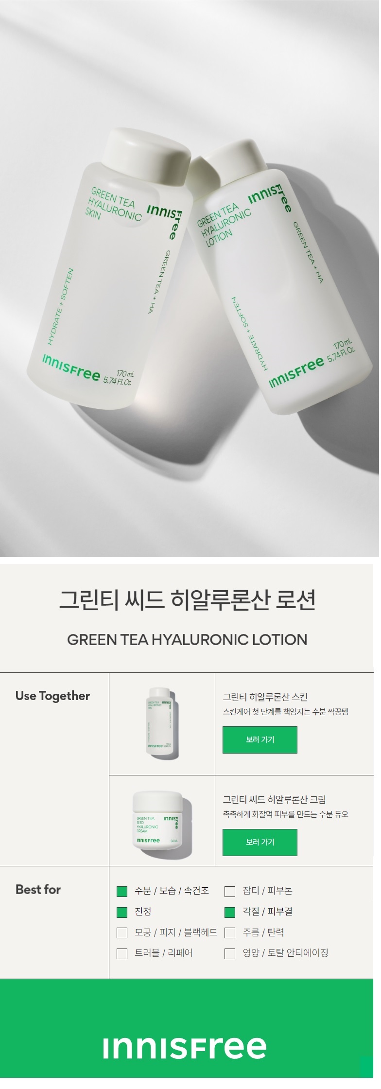 Innisfree Green Tea Hyaluronic Lotion korean skincare product online shop malaysia mexico poland2