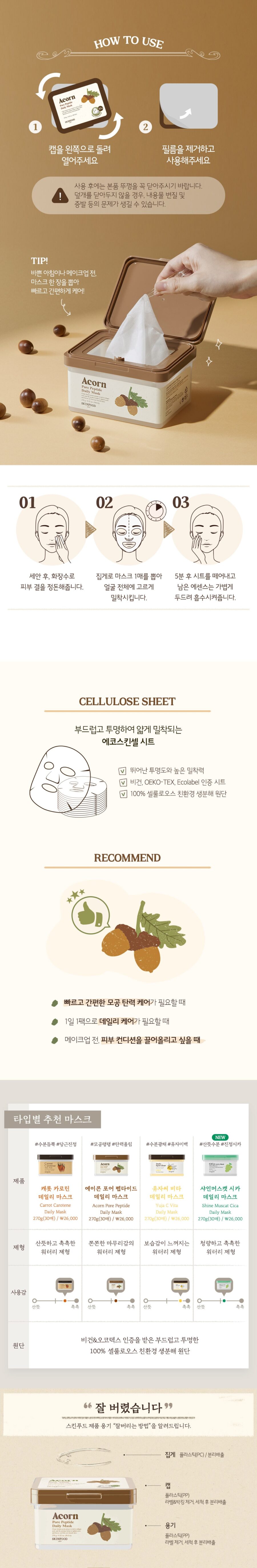 Skinfood Acorn Pore Peptide Daily Mask korean skincare product online shop malaysia china macau2